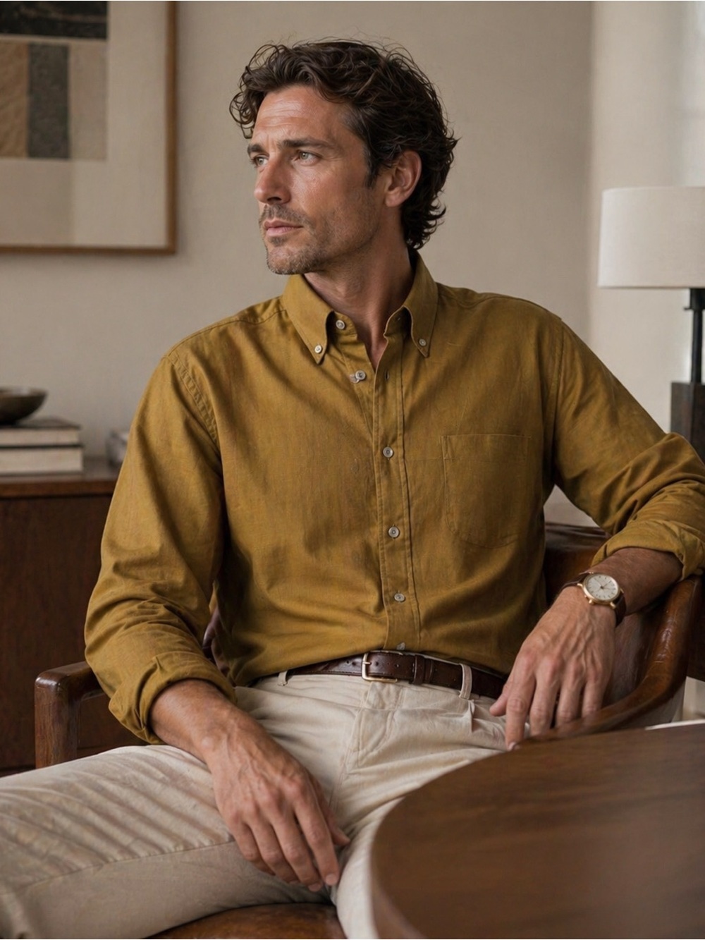 Jiwani Custom Bespoke Olive Green Men’s Shirt Hand Tailored